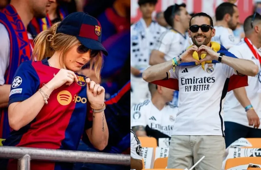مشجعي برشلونه وريال مدريد.