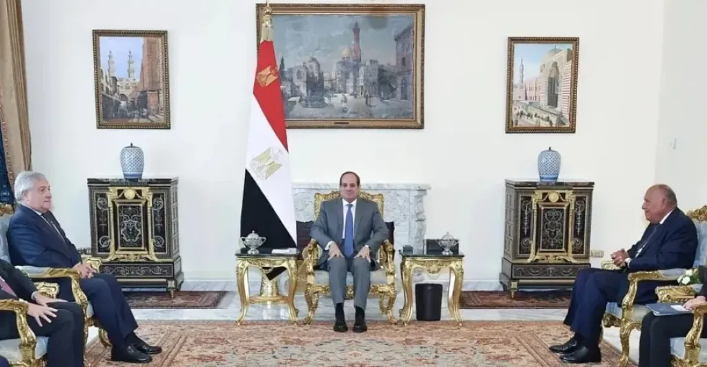 السيسي يُناقش مع الوزير الإيطالي سبل دعم التهدئة الإنسانية في غزة