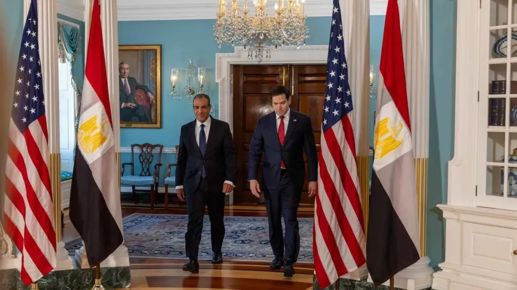 وزير الخارجية المصري وزير الخارجية الامريكي